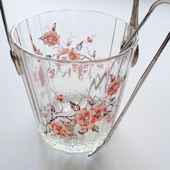 Vintage Cherryblossom 🌸 Sugarcube Glass with Tongs - Picture 2 of 9